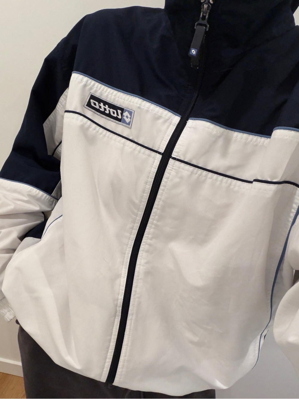LOTTO Navy & White Colorblock Windbreaker Jacket